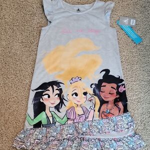 Disney Princess Nightgown - Gray with Multicolor Design